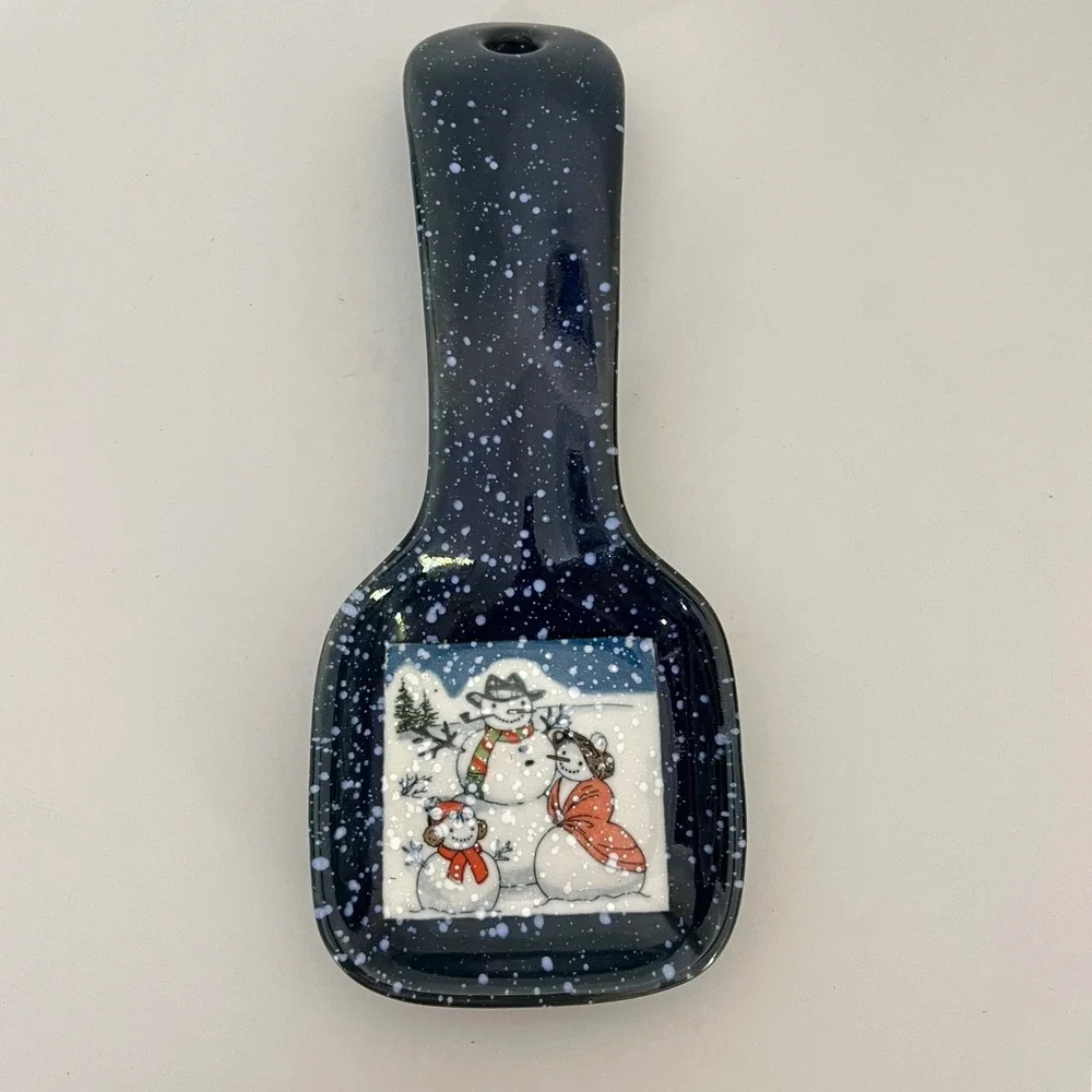 Enesco Japan Snowman Spoon Rest Christmas Kitchen‎ Decor Holiday
